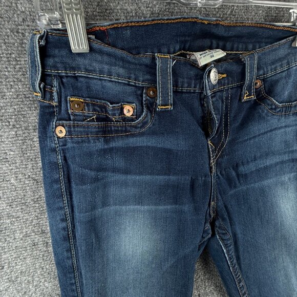 True Religion Jeans 32 (30x29) Casey USA Made Skinny Straight Stretch Blue Denim - Picture 2 of 16
